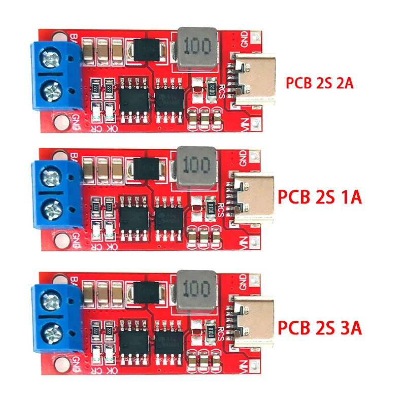 

1 Piece Type-C 2S Boost Module Polymer Lithium Ion Battery Charging Module 18650 Lithium Battery Charging Board 1A