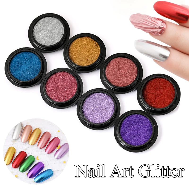 

1 Box Nail Mirror Pigment Powder Rose Gold Silver Colors Nail Glitter Metallic Color for Nail Art Decoration Naill Mirror Powder