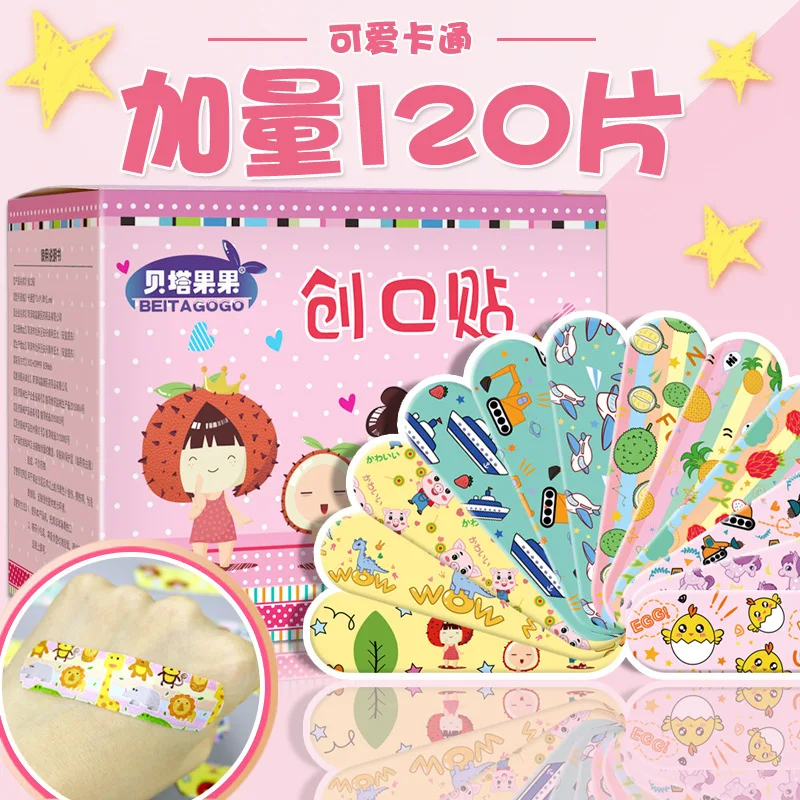 

120pcs Cartoon Band-aid Cute Mini Children's Breathable Waterproof Band Aid OK Stretch Hemostatic Stickers Adhesive Bandages
