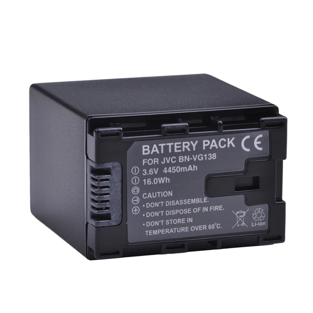 Аккумулятор 4450 мАч BN-VG138 BN VG138 для JVC Everio GZ-E10 GZ-E100 GZ-E200 GZ-E300 GZ-E505B GZ-E515B GZ-EX250 GZ-EX310 GZ-EX355