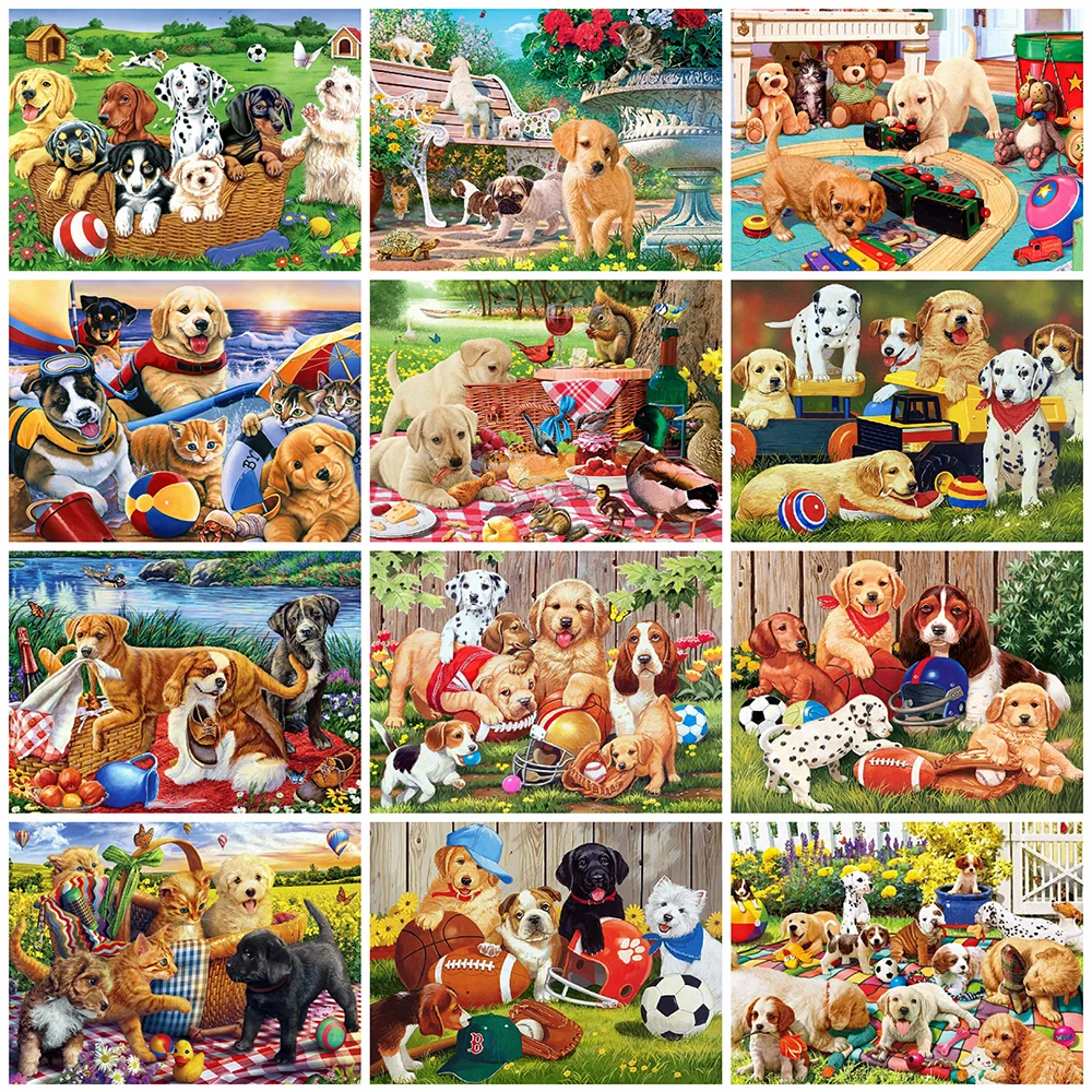 

EverShine полная площадь алмазная вышивка собаки картина из страз алмазная мозаика животные рукоделие Алмазная живопись мультфильм поступлени...