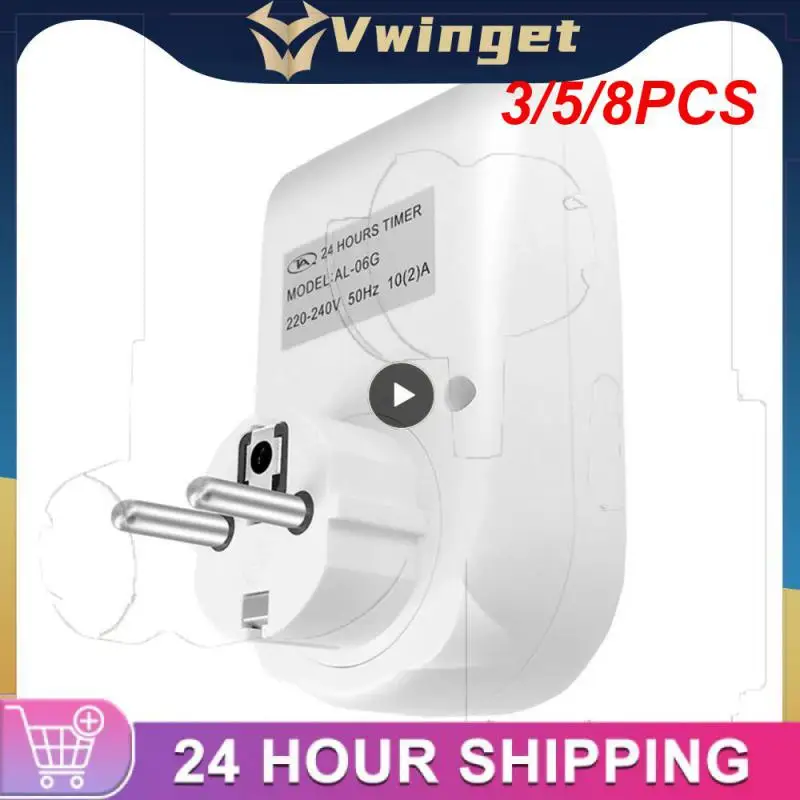 

3/5/8PCS With German Standard Wall Socket Mechanical Monitor Sockets Electronic Digital Multifunctional Timer Switch For Kitchen