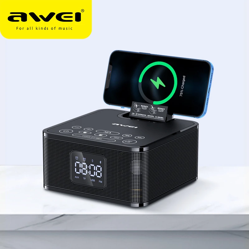 

Awei Y332 Многофункциональный bluetooth-динамик с fm-телефоном, беспроводное зарядное устройство, держатель для телефона, 8000 мАч, DC 5 В, зарядная звуко...
