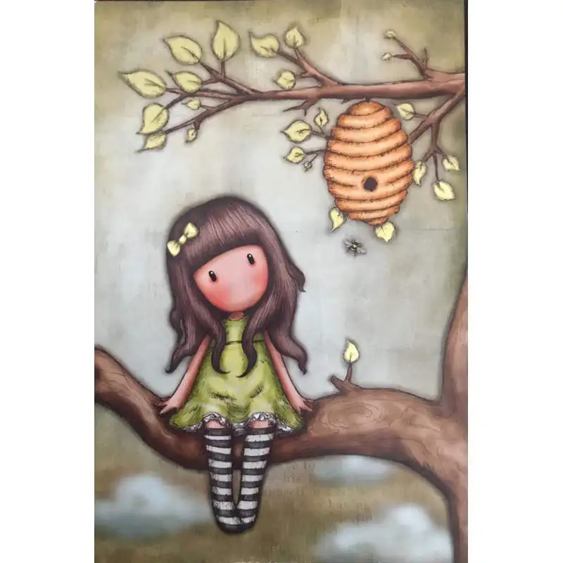 Атласный постер на заказ с изображением Санторо Gorjuss тканевый настенный без