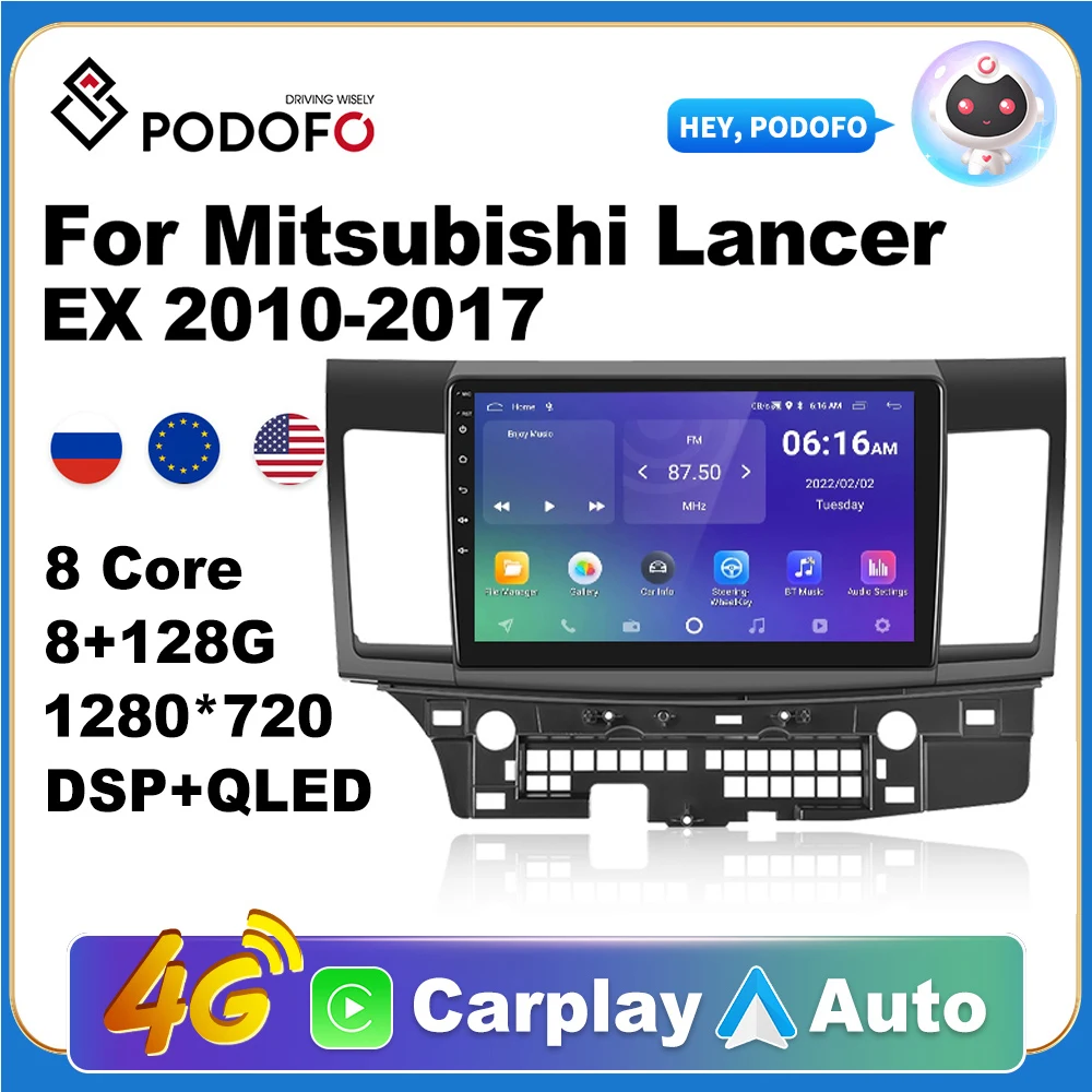 2din Android Radio Carplay For Mitsubishi Lancer Ex 2010-2017 Low Profile 2004-2009 Ai Voice 4g Gps Car Player