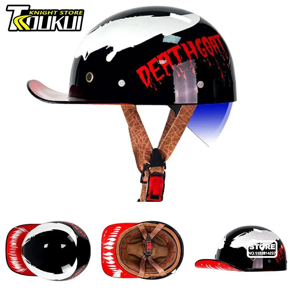

Retro Motorcycle Retro Helmet DOT Certification Half Helmet Men Women Casco Moto Helmet Baseball Cap Capacete De Moto Casque