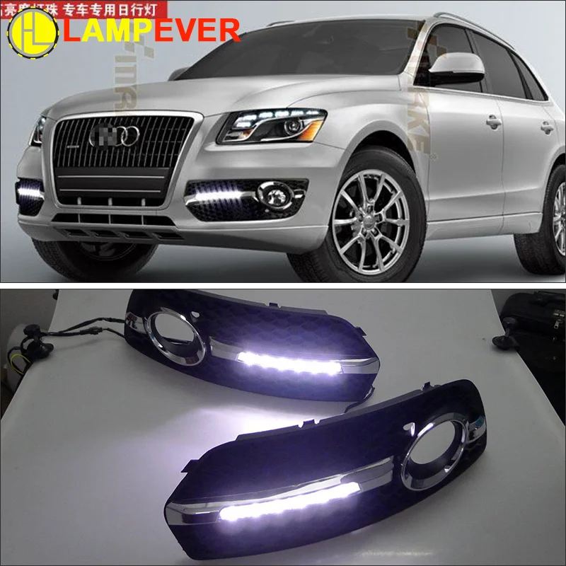 

Комплект DRL для Audi Q5 2010 2011 2012 2013, светодиодные дневные ходовые огсветильник, супер яркие Автомобильные противотуманные фары, дневсветильник огни Drl