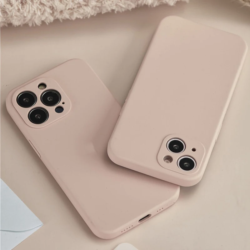 

Phone Case For iPhone 11 12 13 Pro Max 13 Mini Xr X Xs Max 6s 6 7 8 Plus Official Original Liquid Silicone Soft Shockproof Case