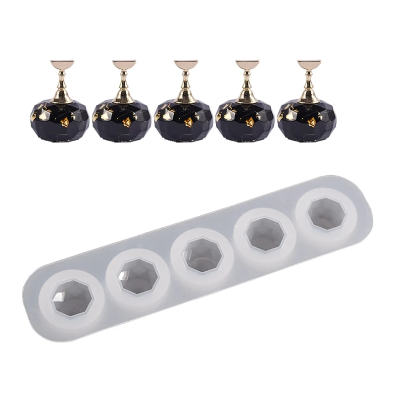 

Стенд для демонстрации дизайна ногтей, зеркальная/круглая/украшенная эпоксидной смолой форма для самостоятельного литья ногтей