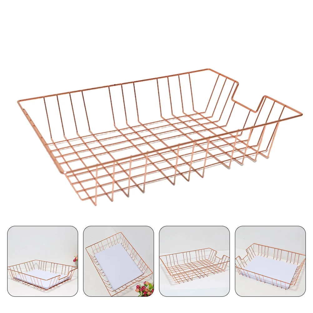 Legal Storage Utensil Tray File Wire Basket Desktop Paper Organizer File Storage Basket Manager Magazine Rack Document Tray