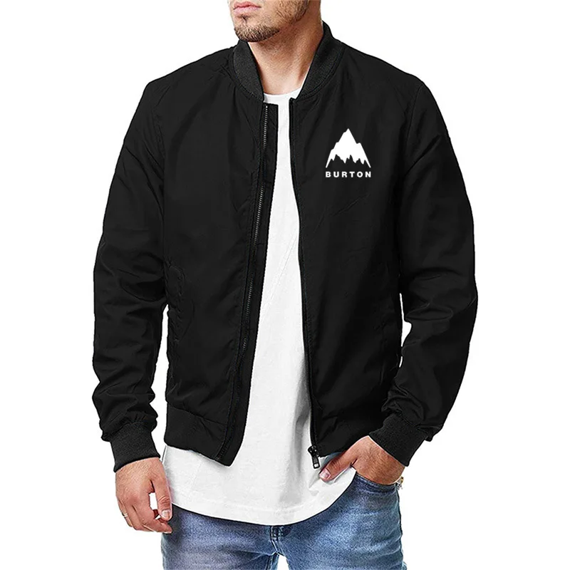 

BURTON Spring Autumn Men's Bomber Jackets Casual Male Outwear Windbreaker Stand Collar Jacket Mens Baseball Slim Coats 5XL