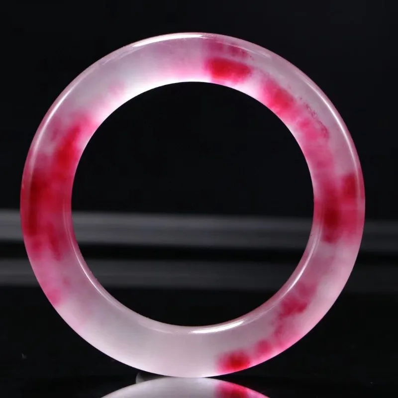 Ледяной Кварц Рок круглый плавающий цветок красный браслет для женщин