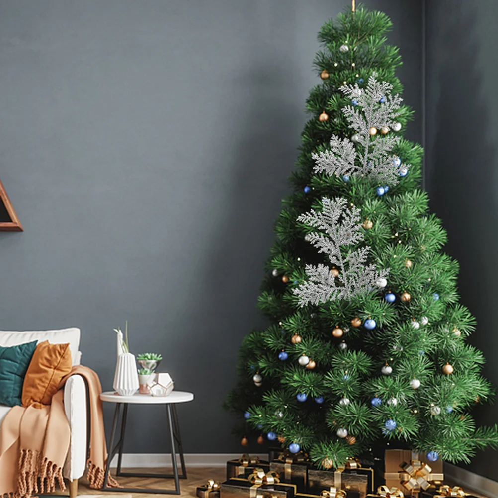 

6 Pcs Christmas Tree Decorations Party Layout Fake Home Leaves Picks Filling DIY Xmas Artificial Wedding Wreath