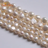 top 100 natural freshwater cultured white pearls beads for jewelry making irregular shape punch loose spacer beads diy necklace