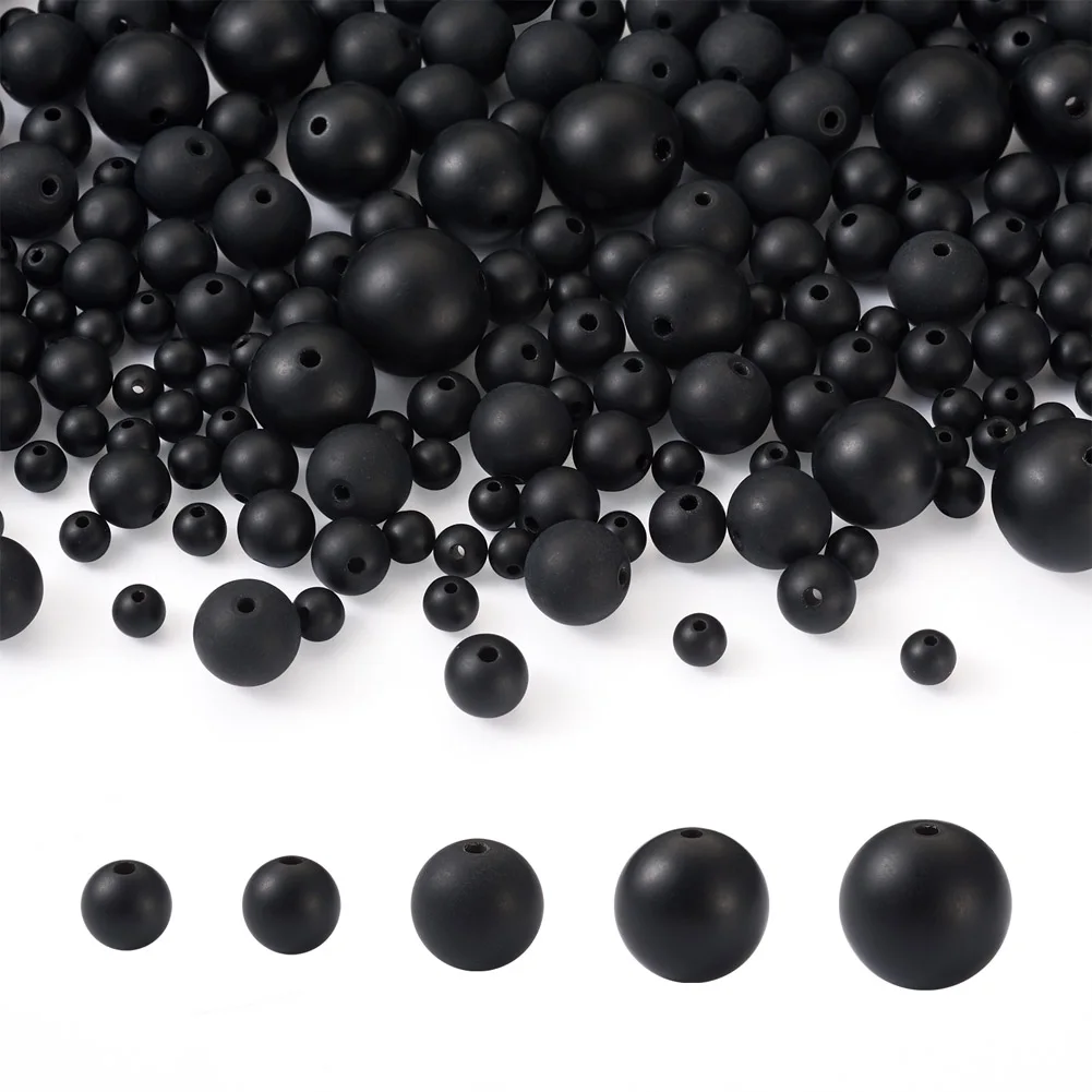 

240pcs/box Natural Black Agate Beads Frosted Round Spacer Beads For Necklace Bracelet DIY Jewelry Making Supplies 4/6/8/10/12mm