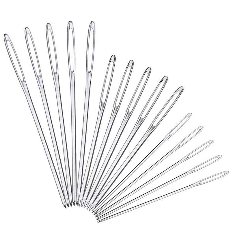 

75 Pieces Blunt Needles Stainless Steel Large-Eye Yarn Knitting Needles Sewing Needles, 3 Sizes