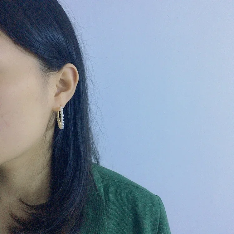 Позолоченное круглое кольцо 14 карат вышитые серьги-гвоздики популярные