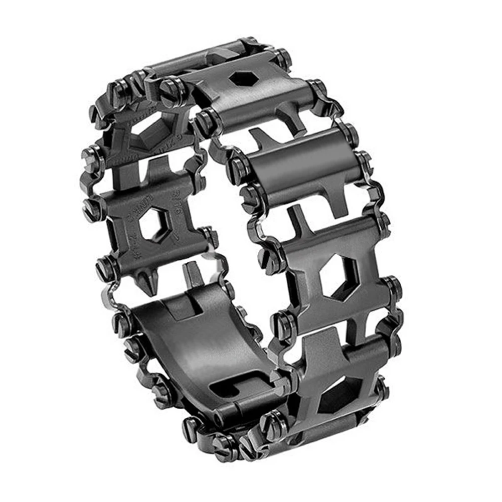 

Multifunction Tool Bracelet Tread Bracelet Stainless Steel Bolt Driver Tools Kit Friendly Wearable Bike Multitool Outdoor Tool