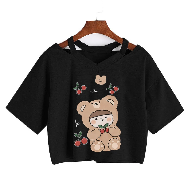 Милый медведь в стиле Харадзюку мороженое Мультяшные повседневные свободные