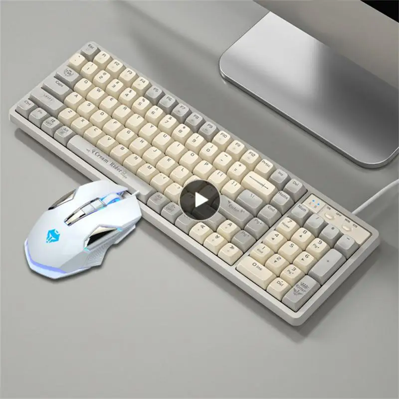 

Hot Swap Keyboard Keyboard And Mouse Set Linear Red Axis 102 Keys Mechanical Keyboard Colorful Backlight Ergonomics Universal