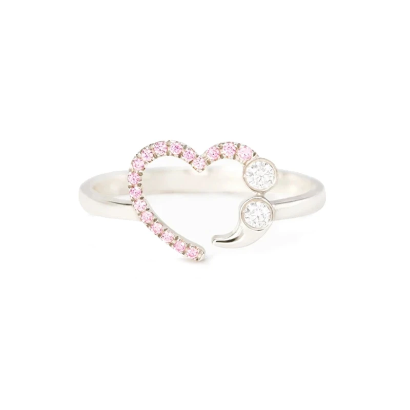 

Fashion Love Rings Forever Love Diamond Finger Ring Heart Shape Jewelry Decoration Gift for Women Girls Teens Size 6-10