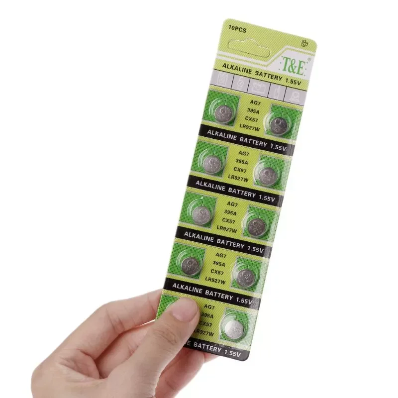 

10PCS Alkaline Battery AG7 1.55V Button Coin Cell Watch Batteries LR927 LR57 SR927W 399 GR927 395A