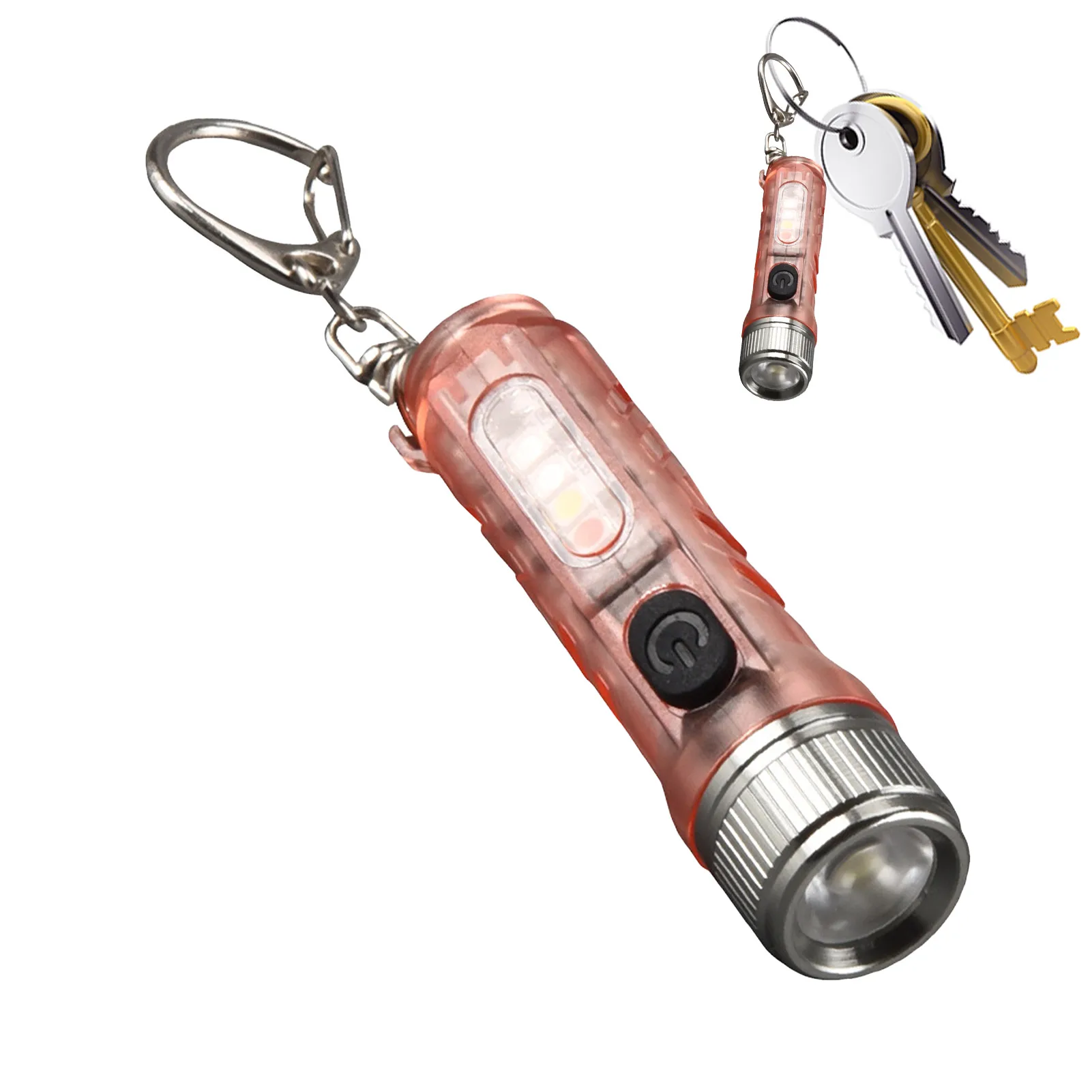 

Mini Keychain LED Flashlight Type C Fast Charging Portable Multifunction IP66 Waterproof Uv Light Pocket Flashlight For Outdoor