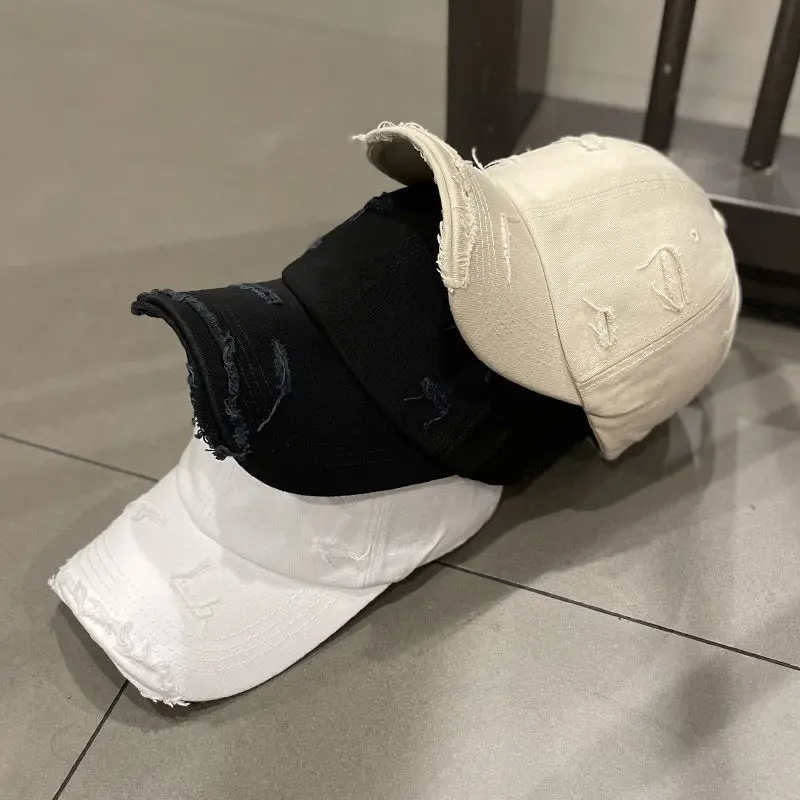 

H147 Spring Cotton Cap Ponytail Baseball Cap Women Vacation Snapback Hat Washed Cotton Comfort Letter Sport Caps Adjustable