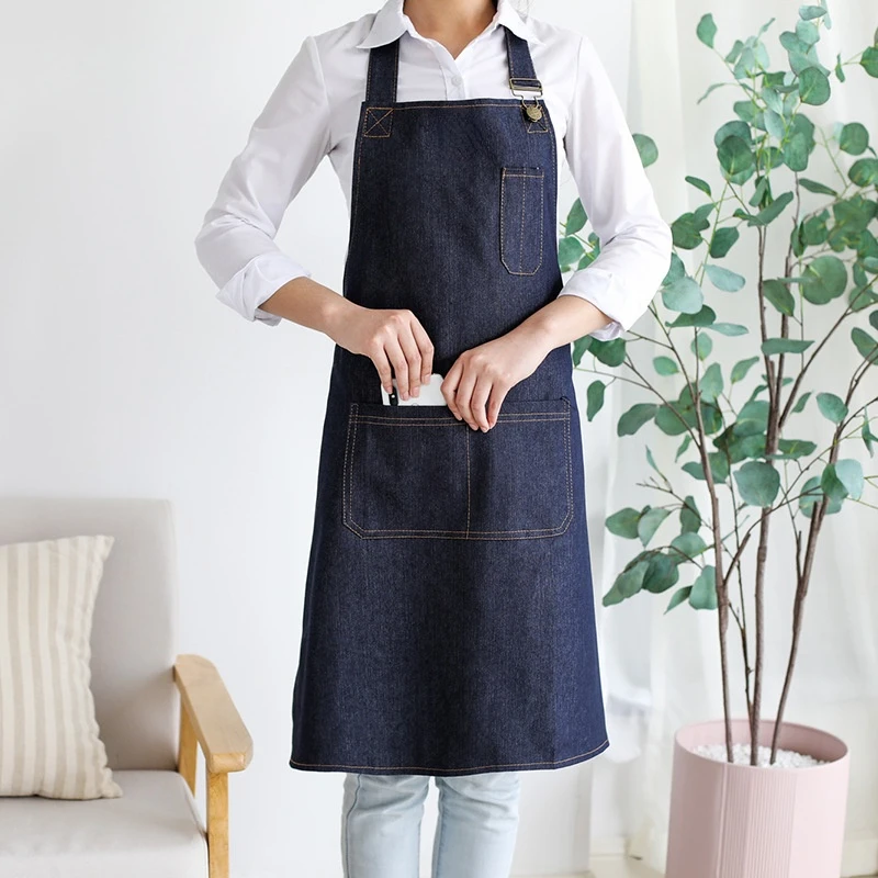 

Denim Apron Cotton Kitchen Oil-proof Cooking Adult Kid parent-child interaction Home Cleaning Barista Flower Shop Barber Custom