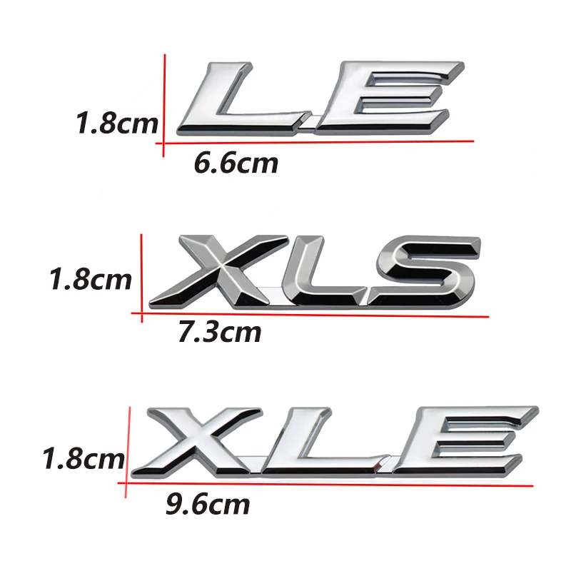 Металлическая Эмблема LE XLS XLE автомобильный 3D значок наклейки на заднюю панель Tunck
