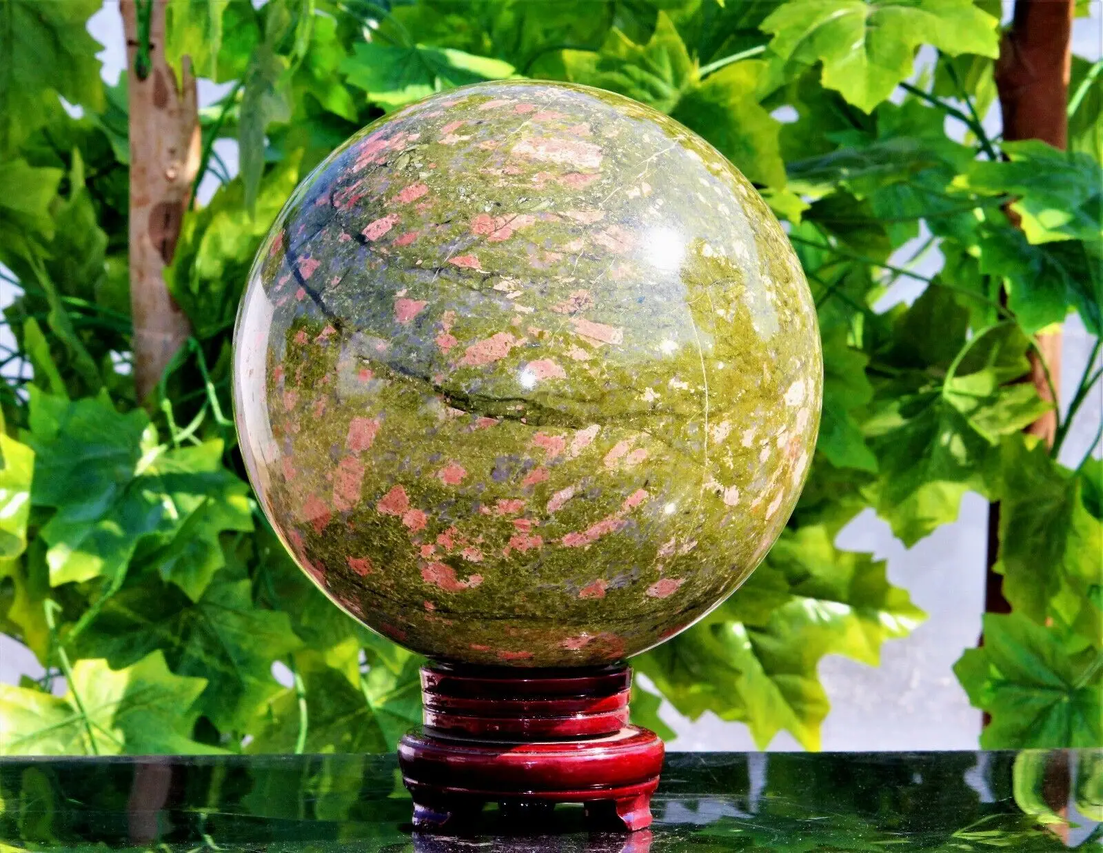 

Gorgeous 50mm UNAKITE Healing Sphere Crystal Stone Mineral Specimen Reiki