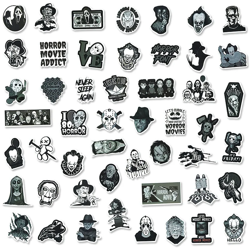 

100pcs Scary Night Halloween Cartoon Stickers Luggage Skateboard Cute Kids Toys DIY Cool Graffiti Car Sticker Decal Scrapbooking