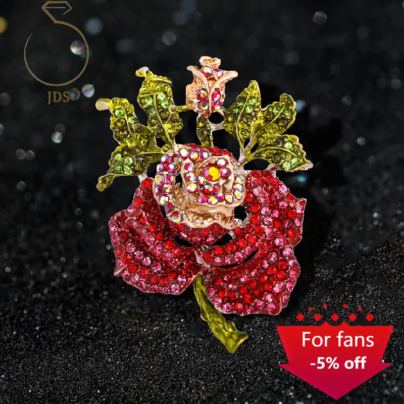 

Luxury brand brooch women jewelry fashion rose brooch rhinestone alloy high-end plant corsage dress ornaments dropshopping