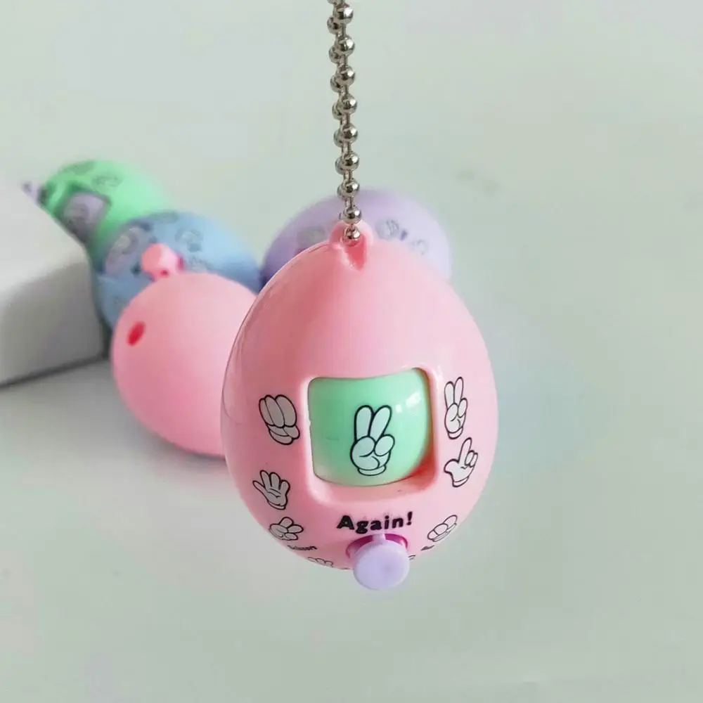

Funny Rock Paper Scissors Toy Keychain Egg Shaped Morra Game Hanging Key Holder