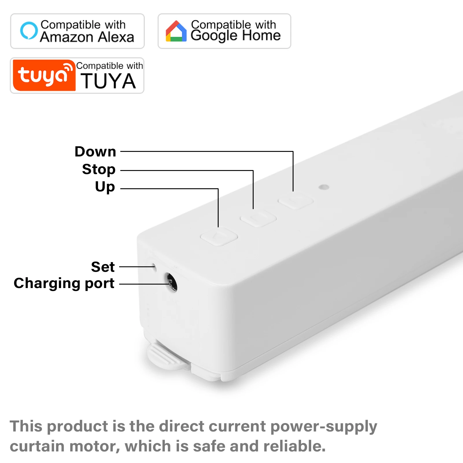 Tuya WIFI Smart Pull Curtain Motor Smart Motorized Chain Roller Blinds Compatible with Alexa Google Home enlarge