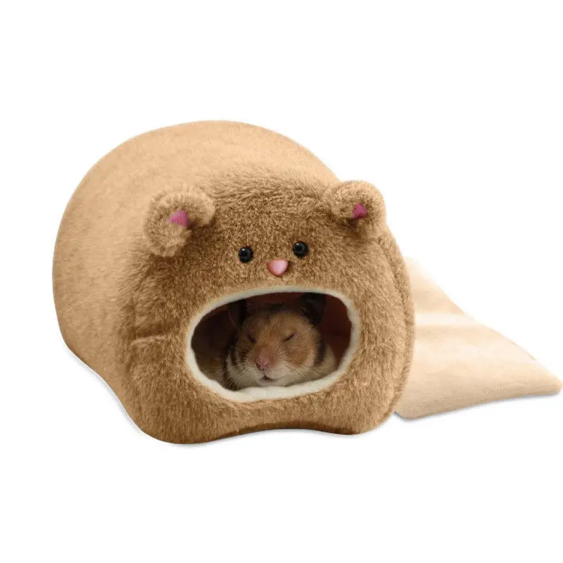 Hamster Soft Warm Bed Rat Hammock Pig Squirrel Winter Pet Toy Hamster Cage House Hanging Nest+Mat House Bed Animal Mice Rat Nest