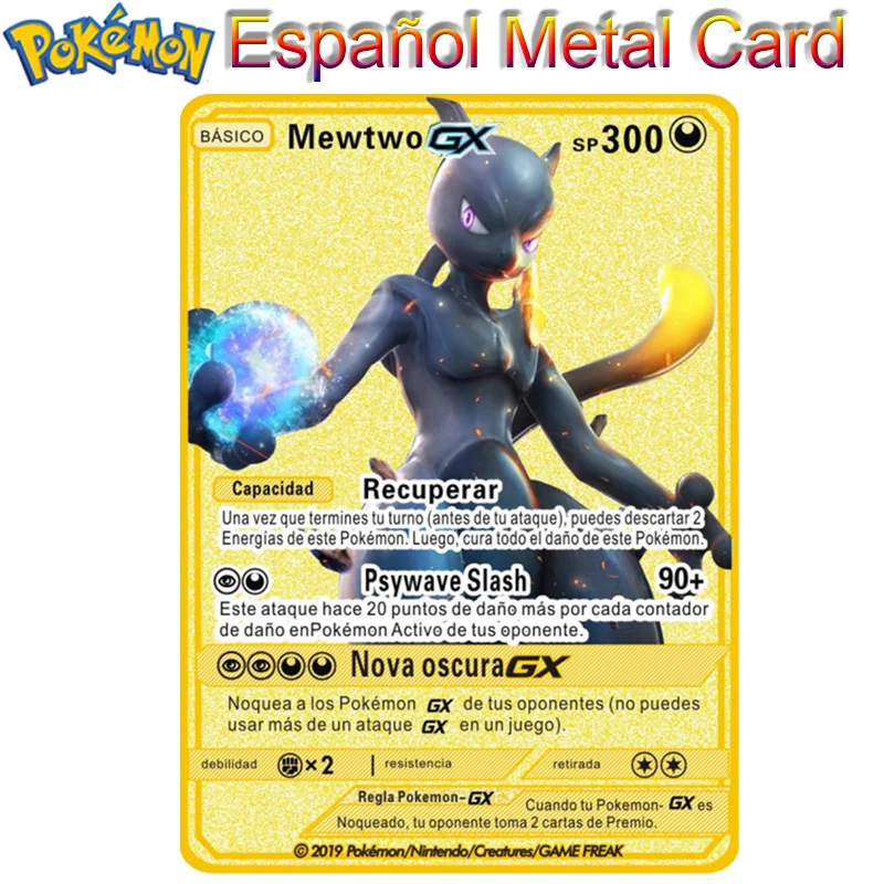 

España испанский Покемон металлические карты GX SP Покемон буквы VMAX Charizard или Pikachu коллекция золотые железные карты игра детские подарки