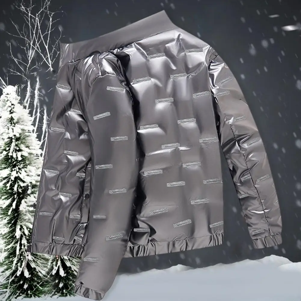 Men Outerwear Zipper Male Cotton Padded Coldproof Pockets Coat   Men Overcoat  Streetwear