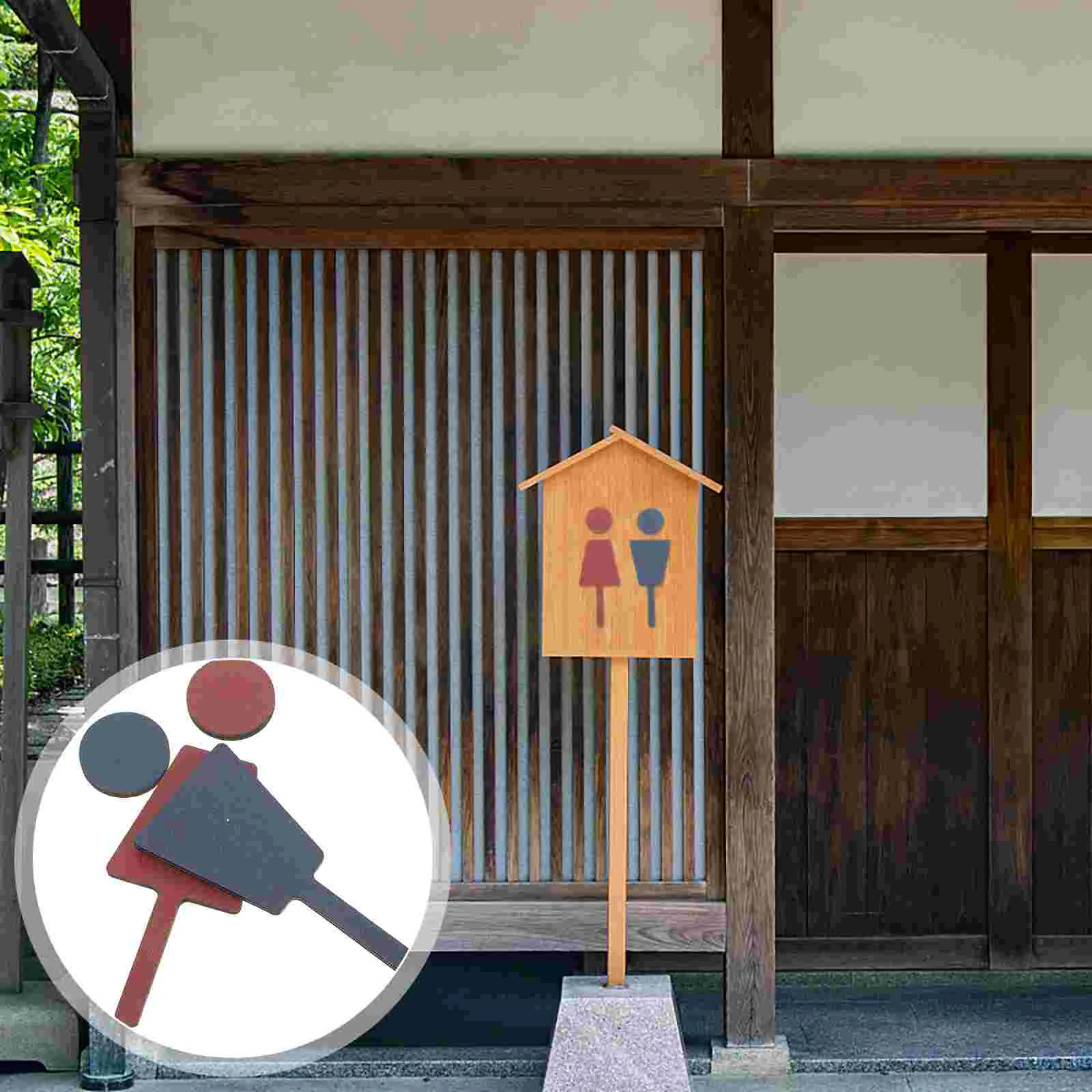 

2 pcs Male Toilet Sign Wooden Restroom Sign Female Toilet Sign Wood Toilet Signs