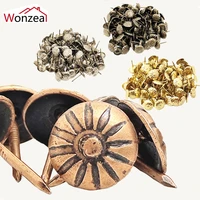 upholstery nail 60pcs decorative flower tacks applied bronzered jewelry gift box table pushpins furniture fittings hardware