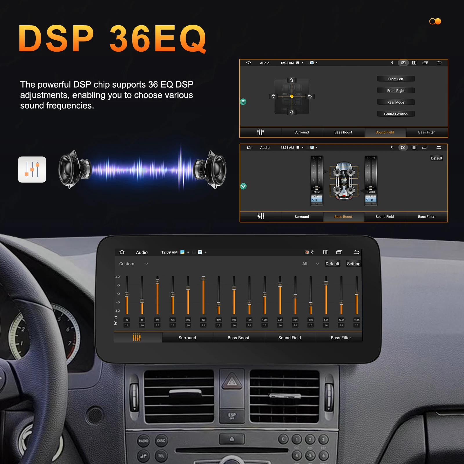 Автомагнитола Podofo 2DIN Android для NTG4.5 Benz C-Class/GLC 2013-2015
