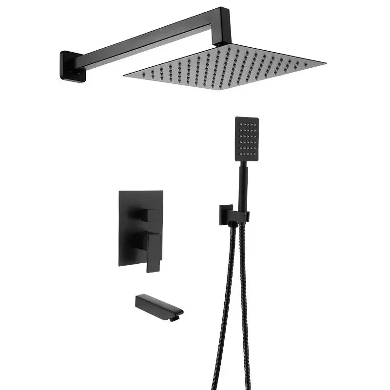 YyhcLULUMOM Скрытый 3-функциональный душевой набор Современный современный черный