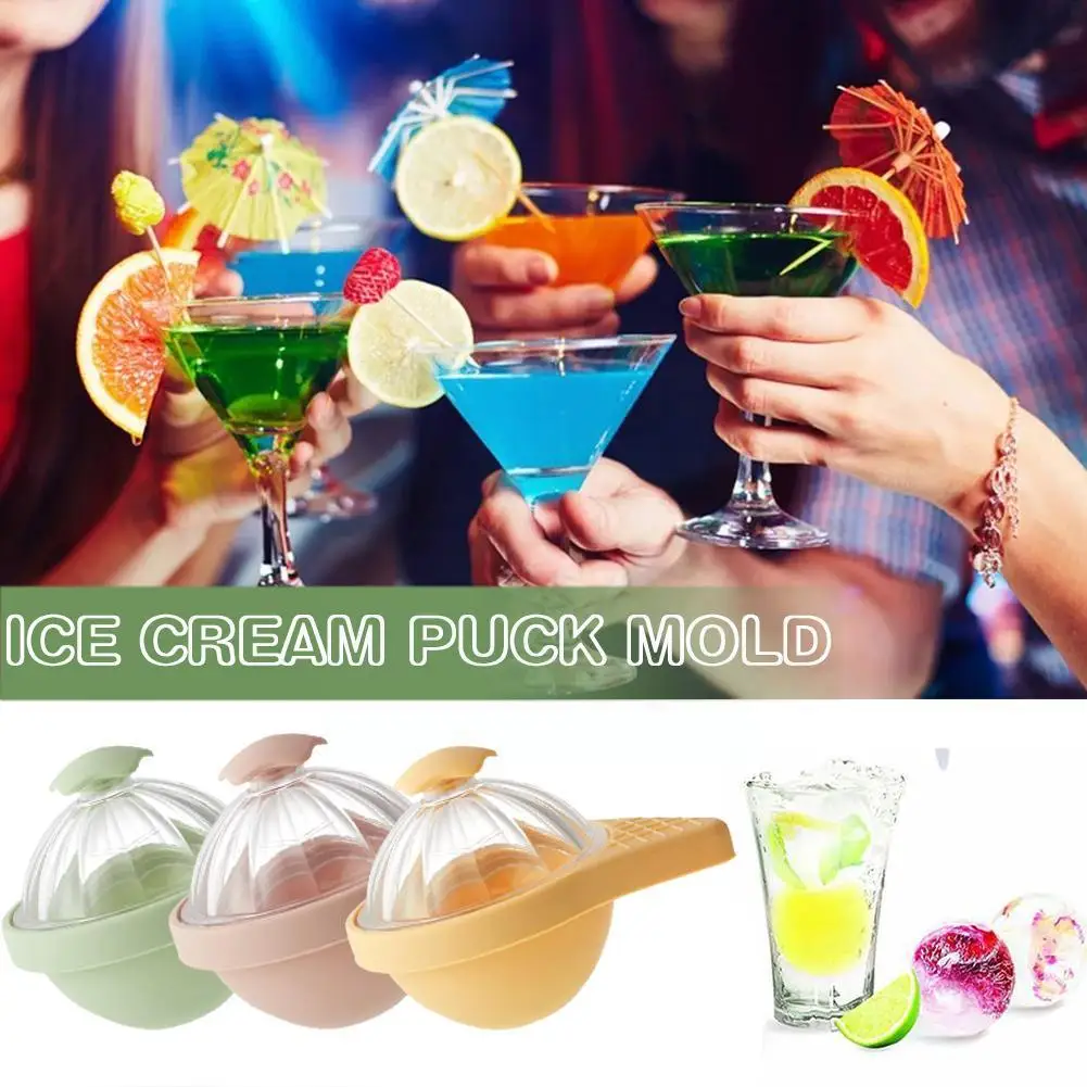 

1pc Ice Cream Puck Mold Food Grade Silicone Bulb Shaped Hockey Whisky Mold Tool Cube Bar Mold Ice Home Ice Artifact Kitchen V5C4