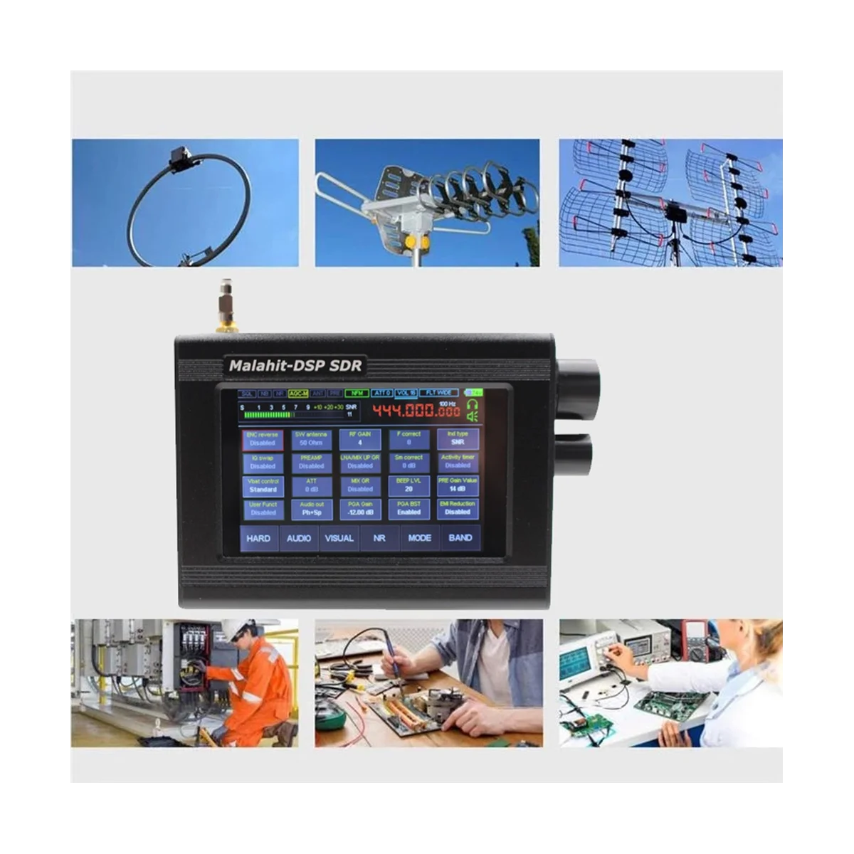 

1.10D версия 3,5 дюйма для Malahit-DSP SDR 50K-200M 400M-2 ГГц приемник малахита UHF AM SSB NFM WFM коротковолновый приемник