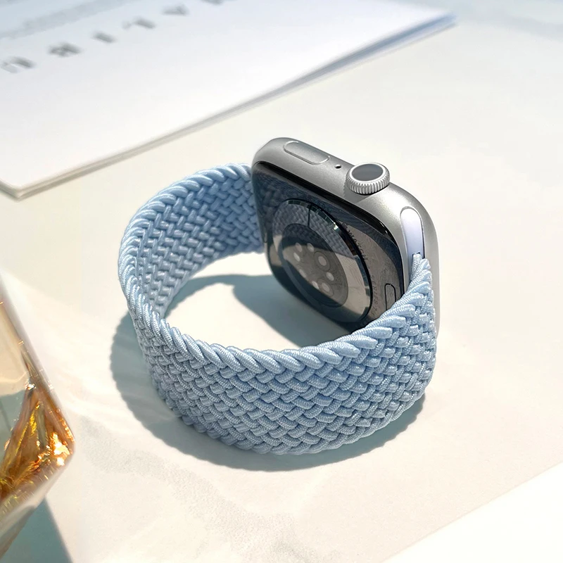 Braided Solo Loop Strap For Apple Watch Bands 46mm 44mm 40mm 45mm 41mm 42mm Correa Bracelet iWatch S