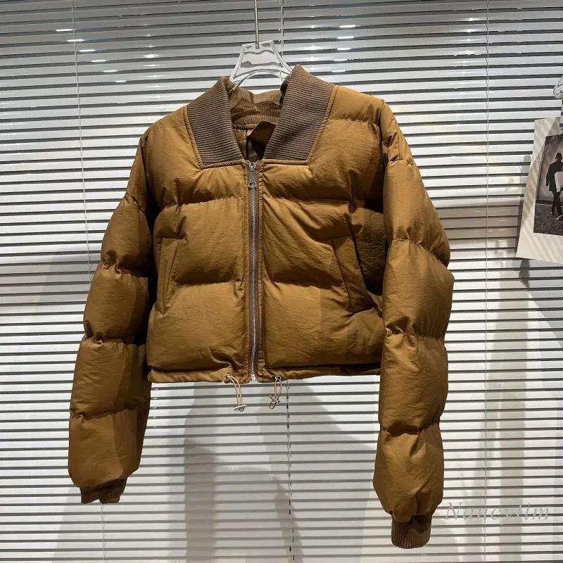 winter short parka women 2022 New Thread Collar Warm Bread Coat Cotton Coats Cotton-Padded Jacket femme streetwear