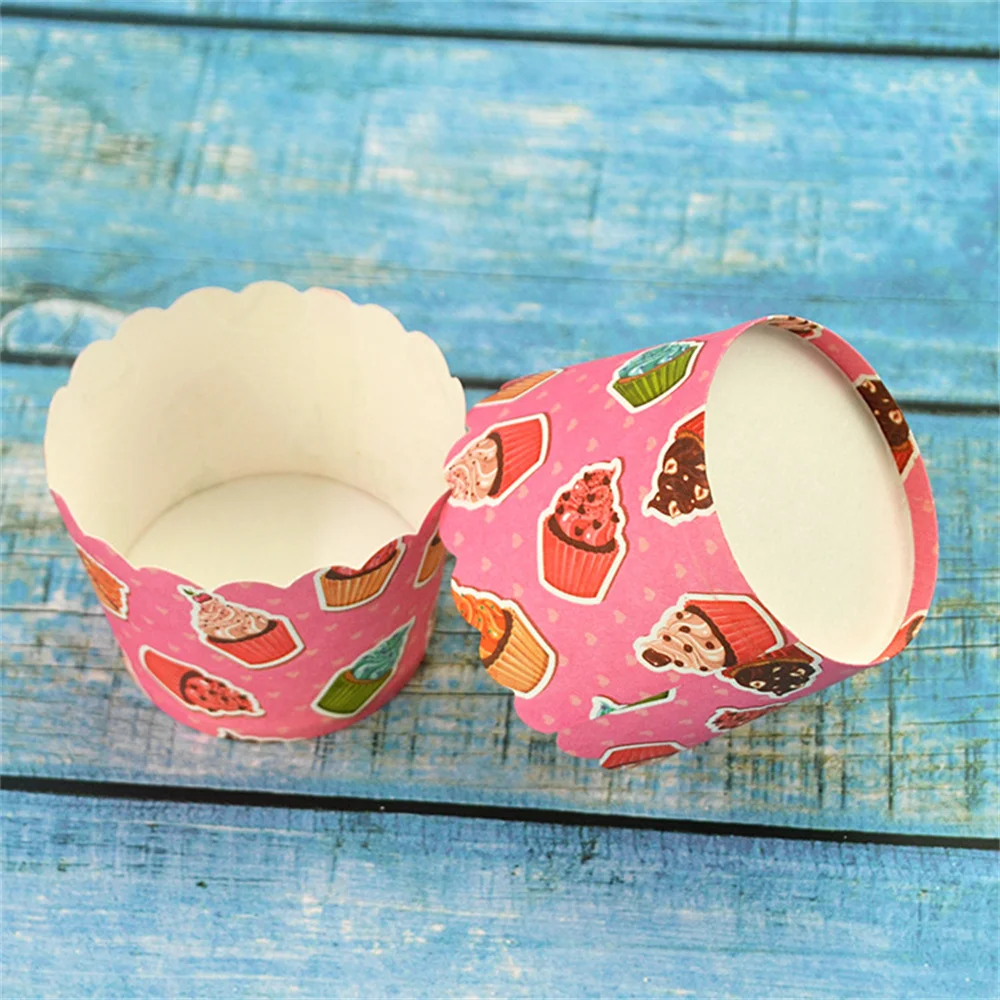 

25pcs Disposable Muffin Cups Oven Cake Paper Cups Cups Buttercream Paper Cups Cartoon DIY Baking Cupcake Molds Party Decoration