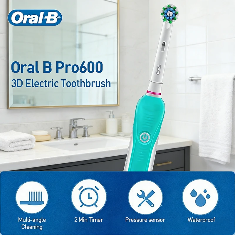 Фото Электрическая зубная щетка Oral-B D16 для взрослых с портативным 2-минутным таймером, перезаряжаемая, с вращающимися мягкими щетинками для ухода за полостью рта №2