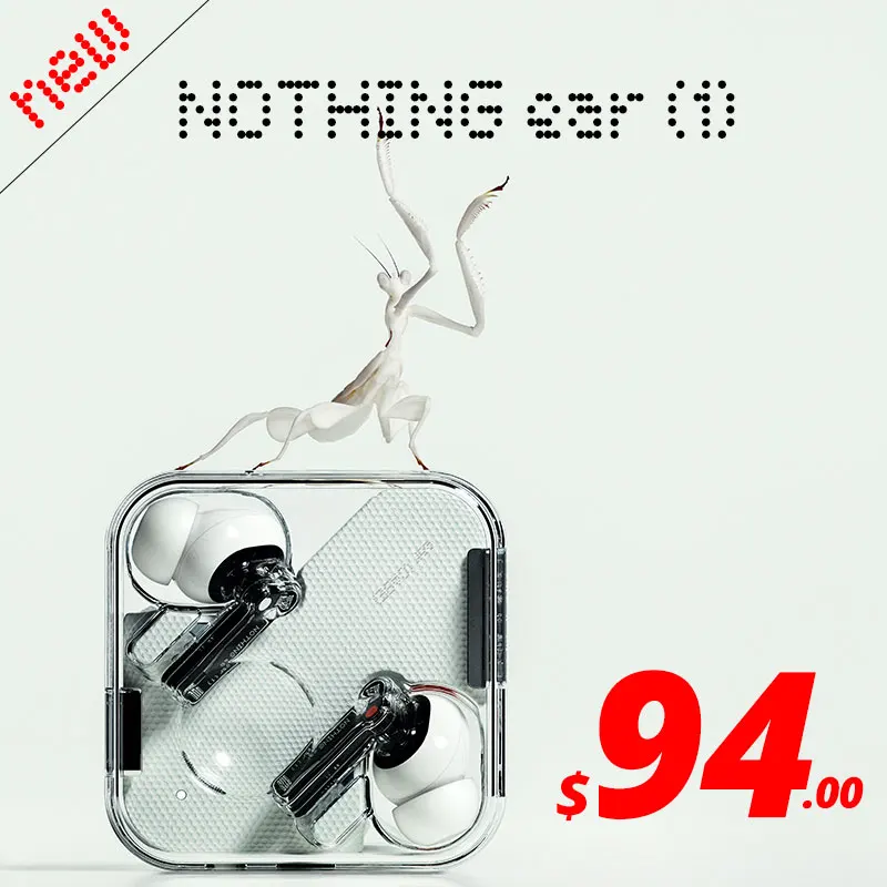  Nothing Ear (1) True Wireless, наушники Bluetooth 5,2, гибридные наушники ANC 11,6 мм, динамические Внутриканальные наушники с 3 микрофонами 