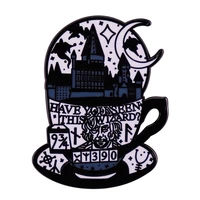 have you seen this wizard teacup castle enamel brooch pin brooches lapel pins alloy metal badge denim jacket jewelry accessories